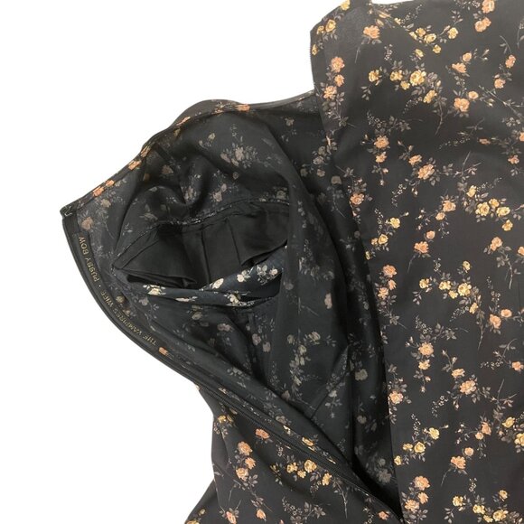 The Vampires Wife Earl Floral Ruffle Layered Midi Dress Black US 6 UK 10 - Picture 7 of 16
